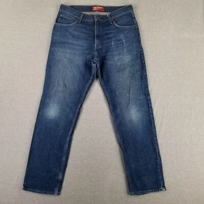 Jeans Arizona relajados rectos 34x32 azules desgastados 100 % algodón denim Foto 1 de 4