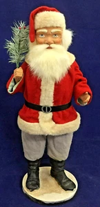 2016 German Paul Turner Papier Mache Santa Woodcutter Candy Container with Tree - Picture 1 of 8