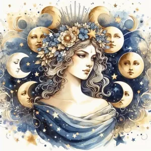 Astrology Princess #1 - Blocco di tessuto cotone collage psichico 8x8 - Foto 1 di 1