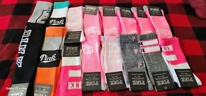 Victoria Secret Pink crew Socks LOVE PINK NWOT OS 5 pairs - Picture 1 of 4