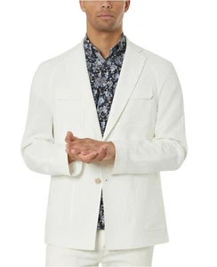 NWT TALLIA Stretch White Textured Three Button Sport Coat Blazer 46R - Picture 1 of 10