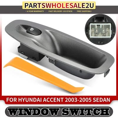 Interruptor de ventana eléctrica lateral derecho pasajero delantero derecho para Hyundai Accent 2003-2005 Foto 1 de 4