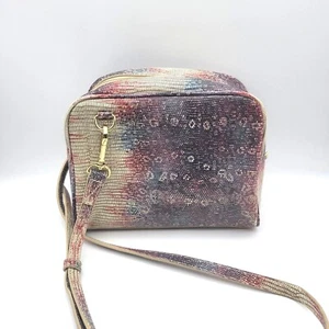 Lori Goldstein Embossed Crossbody Handbag Purse Genuine Leather   - Picture 1 of 12