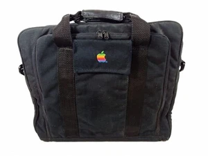 Vintage Apple Logo Macintosh Black Canvas Laptop Sleeve Case Bag 15"x13"x6" - Picture 1 of 10