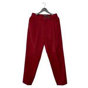 Vintage Versace Jeans Couture Pleated Moleskine Cotton Pants Trousers 34 48 Red - Picture 1 of 8