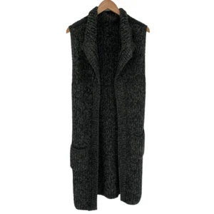 Prana Thalia Sweater Vest Cardigan Sleeveless Open Front Chunky Gray Women XS - Picture 1 of 8