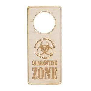 Türhänger - Zombie Outbreak Quarantäne Zone 9x4 Zoll Rohholz - Bild 1 von 1