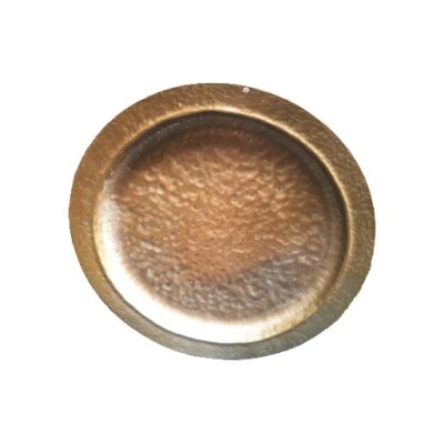 ANTIQUE BEATEN COPPER TRAY, ARTS AND CRAFTS BEATEN COPPER ROUND TRAY ART NOUVEAU - Image 1 of 3