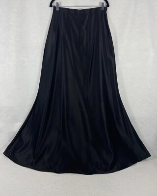 Maxi Falda Mujer Colección Tadashi 12 Negra Línea A Satén Nueva Sin Etiquetas Foto 1 de 4