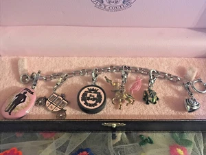 VERY RARE 100% COMPLETE 'AM THE FAIREST' JUICY COUTURE CHARM BRACELET SILVER - Picture 1 of 21