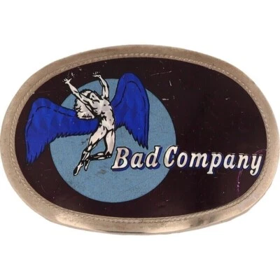 NOS Bad Company Aucoin Pacifica Rock Roll Music Hippie Band 70s Vtg Belt Buckle - Image 1 of 4