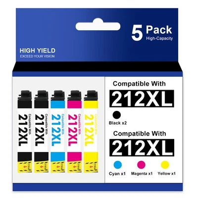 212XL T212 Ink Cartridges For Epson Workforce WF-2830 WF-2850 XP-4100 XP-4105 - Image 1 of 4
