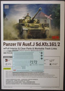 Rye Field Models 1/35th Scale Panzer IV J  - Decals from Kit No. 5043 - Picture 1 of 1