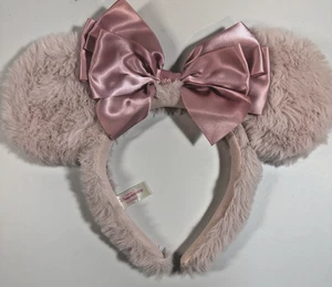 Tokyo Disney Resort Minnie Mouse Cinta de Satén Esponjosa Piel Orejas Diadema Rosa Usada en Excelente Condición - Imagen 1 de 4