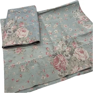 Set 2 RALPH LAUREN Shelter Island Pillow Cases Standard 100%Cotton Cottage Roses - Picture 1 of 3