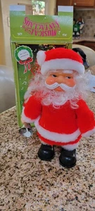 VTG Christmas Walking Santa Claus Musical Toy Animated Rings Bell w/ Box WORKS - Picture 1 of 9