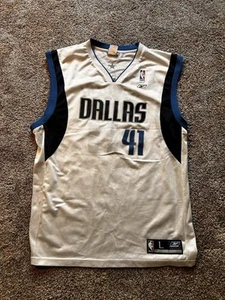 Dirk Nowitzki Large Dallas Mavericks Home Basketball Jersey White Reebok NBA - Picture 1 of 4