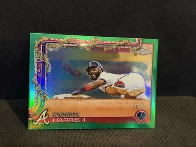 2025 Topps Holiday Chrome Green /99 Michael Harris II Atlanta Braves #HC107 - Image 1 of 3