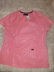 Lg Pink Iridescent Scrub Tops Koi Lite - Picture 1 of 8