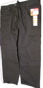 NEW Men's 52x30 Black Relaxed Fit Stretch Heritage Jeans Denim Pants By Wrangler - Picture 1 of 7