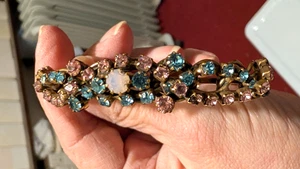 Alex & Ani Pastel rhinestones gold bracelet rare - Picture 1 of 5