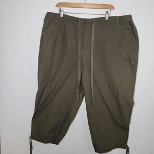 Karen Scott Sport Women's Capris Drawstring Elastic Size 22 Green Summer - Picture 1 of 7