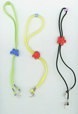 儿童 3 条眼镜线弹性挂绳太阳镜支架黑色绿色黄色 B6-B8 — 第 1/3 张图片