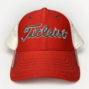 Sombrero de golf Titleist Flex Fit S/M rojo blanco malla espalda bordado logotipo - Imagen 1 de 5