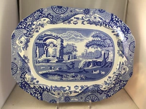 Große Spode Blue Italienische Servierplatte 36,5 cm x 28 cm, Mikrowelle/Geschirrspüler - Bild 1 von 8