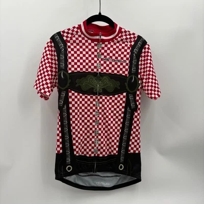 Camiseta de ciclismo Owayo para hombre M roja blanca a cuadros Oktoberfest cerveza Lederhosen Foto 1 de 4