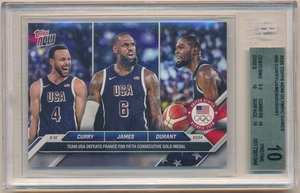 LEBRON JAMES STEPHEN CURRY KEVIN DURANT 2024 TOPPS NOW OLYMPICS BGS 10 PRISTINE - Picture 1 of 2