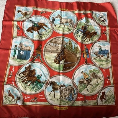 HERMES Scarf Carre 90 silk Auteuil en Mai 2 made in France 422 - Photo 1/4