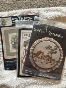 Vintage Cross-Stitch And Embroidery Kits New In Package Lot Of Three *READ* - Picture 1 of 7