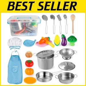Pretend Kitchen Accessories for Kids - Fun Cooking Set with Storage Container - Picture 1 of 11