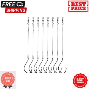 Fishing Circle Hooks Saltwater 50Pcs Leader Hook Rigs for Catfish Bass with Offs - Picture 1 of 6