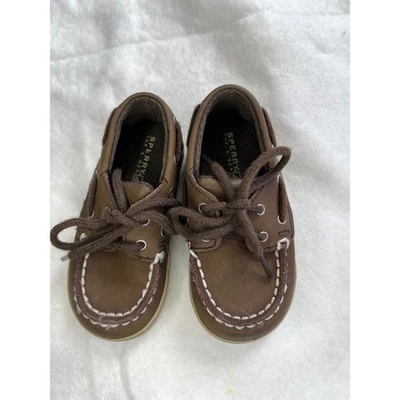 Sperry Top-Sider Intrepid Brown Leather Boat Shoes for Toddlers - Size 4M - Image 1 of 4