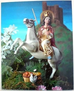 Lot 24 Saint Sta. Barbara on Horse Posters 10x8" Print Catholic Image Santa - Picture 1 of 2