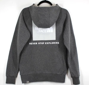 THE NORTH FACE Grey 'Never Stop Exploring' Print Hoodie Jumper-Sweater Size S/P - Picture 1 of 21