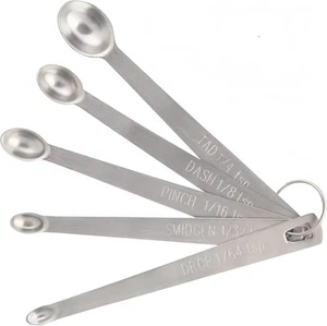 Juego de mini cucharas medidoras, juego de acero inoxidable (juego de plata - Imagen 1 de 5