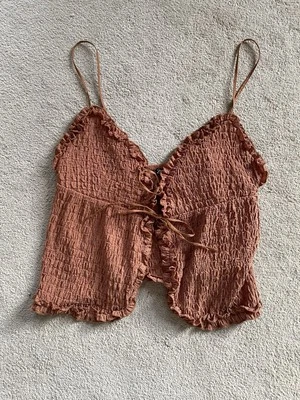 Zara Brown Crop Top Women’s Size Medium Summer Holiday Strappy BNWOT - Image 1 of 4