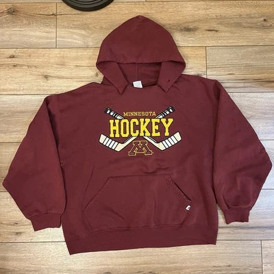 Sudadera con Capucha Atlética Russell Granate Hockey Gophers Universidad de Minnesota Talla XL Foto 1 de 4