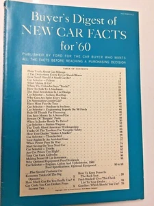 BUYERS DIGEST OF NEW CAR FACTS FOR 1960 - Picture 1 of 6