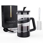 Large French Press Glass Travel Camping Coffee Makers Pot, 34 oz Portable Col...