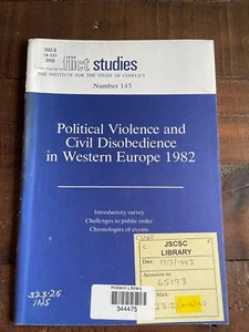 Political Violence & Civil Disobedience in Western Europe 1982 (Conflict Studies - Picture 1 of 3