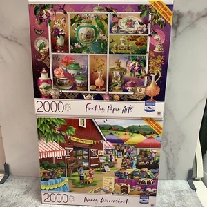 2000 Piece Jigsaw Puzzle Pink Aqua China & Country Fair - Picture 1 of 5
