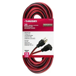 Husky 25 ft. 14/3 Extension Cord, Red with Black Stripe - Picture 1 of 1