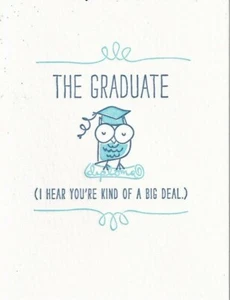PAPYRUS GRADUATION CARD NIP MSRP $6.95 OWL LETTERPRESS CARD (J3) - Picture 1 of 3