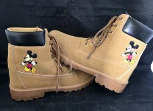 Near Mint Disney Mickey Mouse Lace-Up Boots Unisex - Men’s Size 6 Wms 8.0 *READ* - Picture 1 of 15