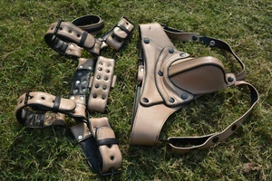 Costume da uomo Bulldog imbracatura in pelle fibbia regolabile body petto imbracatura - Foto 1 di 3