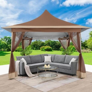 Carpa con dosel HOTEL 12'x12' Pop Up Gazebo con mosquiteros jardín exterior\\ - Imagen 1 de 40